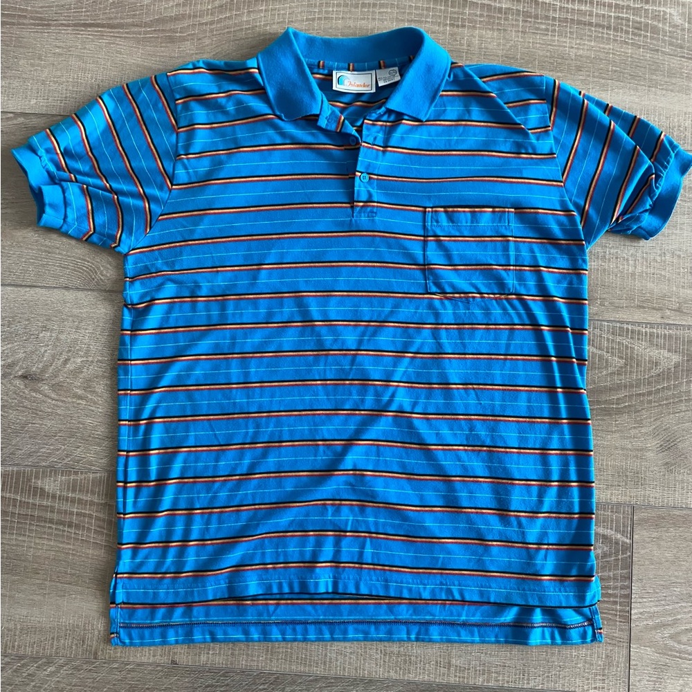 Vintage striped surf shirt - XL - Islander - 1980s - collar - golf / polo shirt